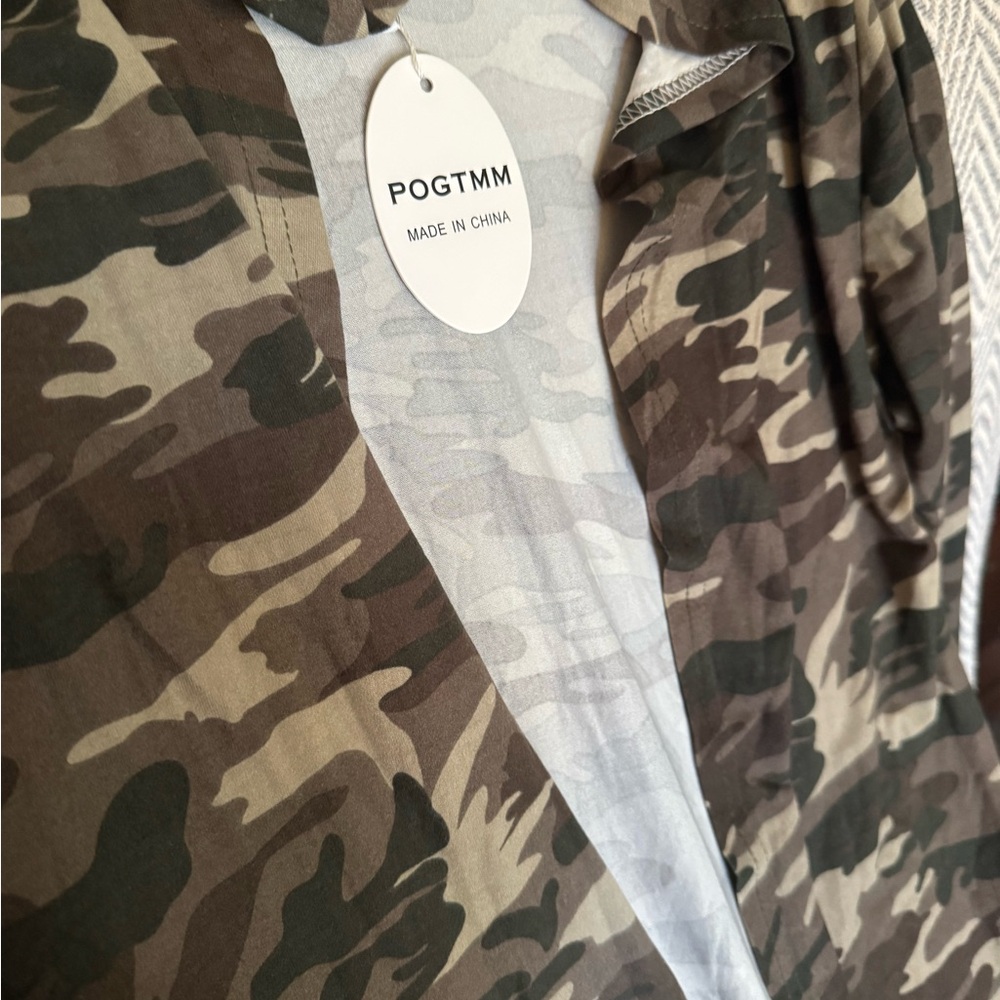 Camouflage long thin cardigan